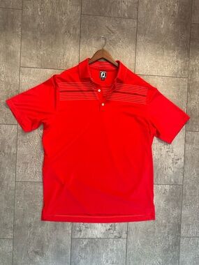 Men’s Foot Joy Red Polo Golf Shirt Athletic Fit Size XXL EUC